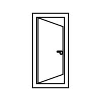 Symbol für schwarze Farbe der Tür. vektor