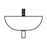 Symbol für schwarze Farbe des Waschbeckens. vektor