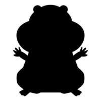 Symbol für die schwarze Silhouette der Hamster-Silhouette. vektor