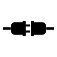 Steckdose und Stecker Symbol Farbe schwarz Abbildung: Flat Style simple Image vektor