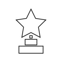 Trophy Star Winner Award ist ein schwarzes Symbol. vektor