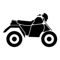 ATV-Motorrad auf vier Rädern ist ein schwarzes Symbol. vektor