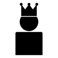 kung i krona ikonen svart färg illustration platt stil enkel bild vektor