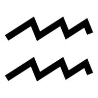 wassermann symbol tierkreis symbol schwarz farbe illustration flacher stil einfaches bild vektor
