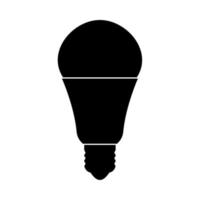 LED-Glühbirne ist ein schwarzes Symbol. vektor