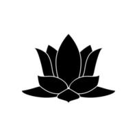 lotusblomma svart färgikon. vektor