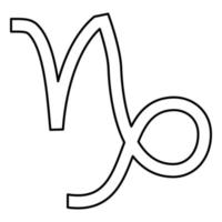 Stenbocken symbol stjärntecken ikonen svart färg illustration platt stil enkel bild vektor