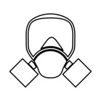 Symbol für schwarze Farbe der Gasmaske. vektor