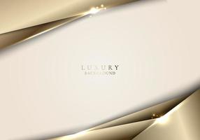 3d abstrakte beige und glänzende goldene Farbstreifen mit glitzernder luxuriöser Hintergrundvorlage vektor