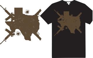 Texas-T-Shirt-Design mit Waffe und Gewehr vektor