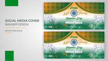 Happy Republic Day Indian Festival Social Media Post Banner kostenloser Download vektor