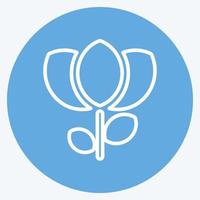 Blumen-Symbol im trendigen Stil der blauen Augen isoliert auf weichem blauem Hintergrund, gut für Grafikdesign-Elemente vektor