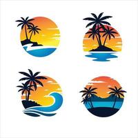 modernes Strand-Logo-Template-Design vektor