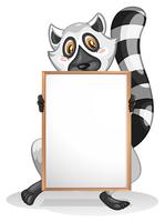 En lemur håller en tom whiteboard vektor