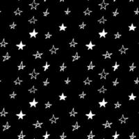Sterne nahtlose Muster handgezeichnete Doodle. , nordisch, skandinavisch. tapete, textil, geschenkpapier, hintergrund himmel nacht kinderzimmerdekor vektor
