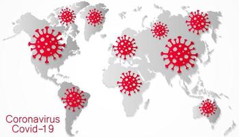 coronavirus auf der ganzen welt, die ausbreitung neuartiger virus, covid-2019, gefährlicher virus, pandemie vektor