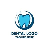 Zahndesign-Vektorvorlage für das Zahnlogo. Dental-Logo-Symbol isoliert auf weißem Hintergrund vektor