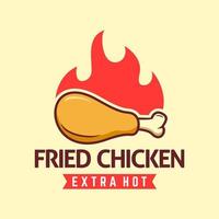 friterad kyckling logotyp mall, lämplig för restaurang och café logotyp vektor