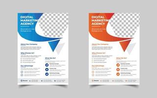 digital marknadsföring och företags flygblad design mall design, konferens eller evenemang flygblad vektor