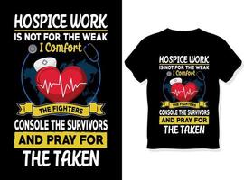 hospice arbete typografi omvårdnad t-shirt gratis vektor