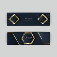 guld banner design med minimalistisk modern stil guld lyx vektor