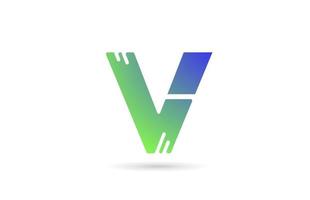v grünes alphabet buchstabe symbol logo. kreatives Design für Unternehmen oder Unternehmen vektor
