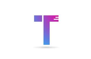 t-Alphabet-Buchstaben-Logo für Unternehmen und Unternehmen. blau-rosa Farbvorlage für Icon-Design vektor