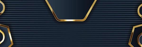 guld banner design med minimalistisk modern stil guld lyx vektor