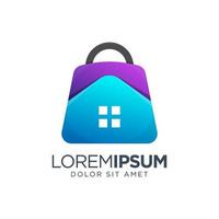 Shopping-Home-Gradient-Logo-Design vektor