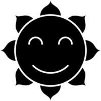 leende solen glyf ikon vektor