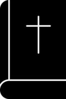 Bibeln med kors glyf ikon vektor