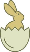 Kaninchen im mit Osterei gefüllten Umriss-Icon-Vektor vektor