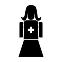 Krankenschwester Symbol Farbe schwarz Vektor Illustration Bild flachen Stil