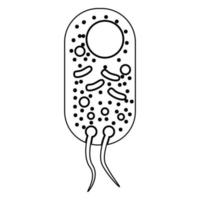 bakterier ikon svart färg vektor illustration.
