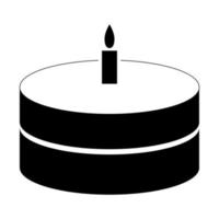 Kuchen mit Kerze Symbol schwarz Farbe Vektor Illustration Bild flachen Stil