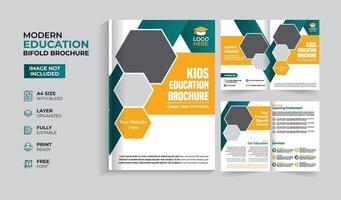 kreativ och modern utbildning antagning bifold broschyr vektor