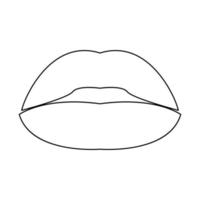 Lippenstift oder Lippen Symbol Farbe schwarz Vector Illustration.