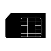 sim-kort ikon svart färg vektor illustration bild platt stil