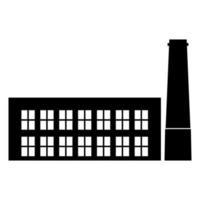 industriell blding fabrik ikon svart färg vektor illustration bild platt stil