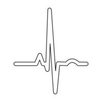 Herzrhythmus ekg schwarzes Symbol. vektor