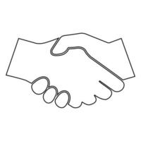 Business-Handshake-Symbol schwarze Farbvektorillustration. vektor