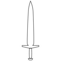 einfache Schwertsymbol schwarze Farbvektorillustration. vektor