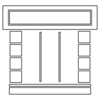Shopfront-Symbol schwarze Farbvektorillustration. vektor