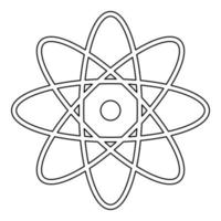 Atom das schwarze Farbsymbol. vektor
