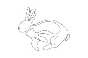 fortlaufende Linienzeichnung von niedlichen Hasen. einzelne einzeilige kunst des schönen häschentierhaustieres. Vektor-Illustration vektor