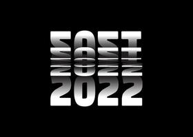 Übergang in das neue Jahr 2022 Flip-Text-Effekt isoliert auf schwarzem Hintergrund. vektor