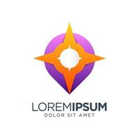 Logo-Design mit Kompass-Farbverlauf vektor