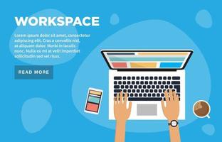 Workspace-Landingpage-Vorlage vektor