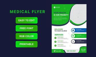 företagshälsovård och medicinsk flygblad design för utskrift gratis vektor