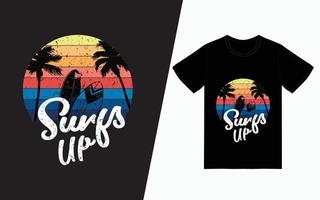 surft herauf Typografie-T-Shirt-Design vektor